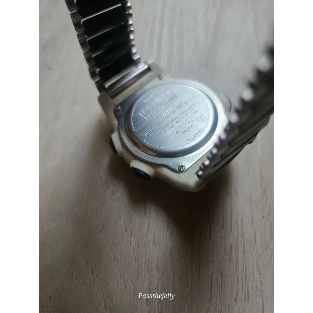 Timex Watch Mens vtg Ironman Triathlon Digital Sport Utility Integrated Bracelet